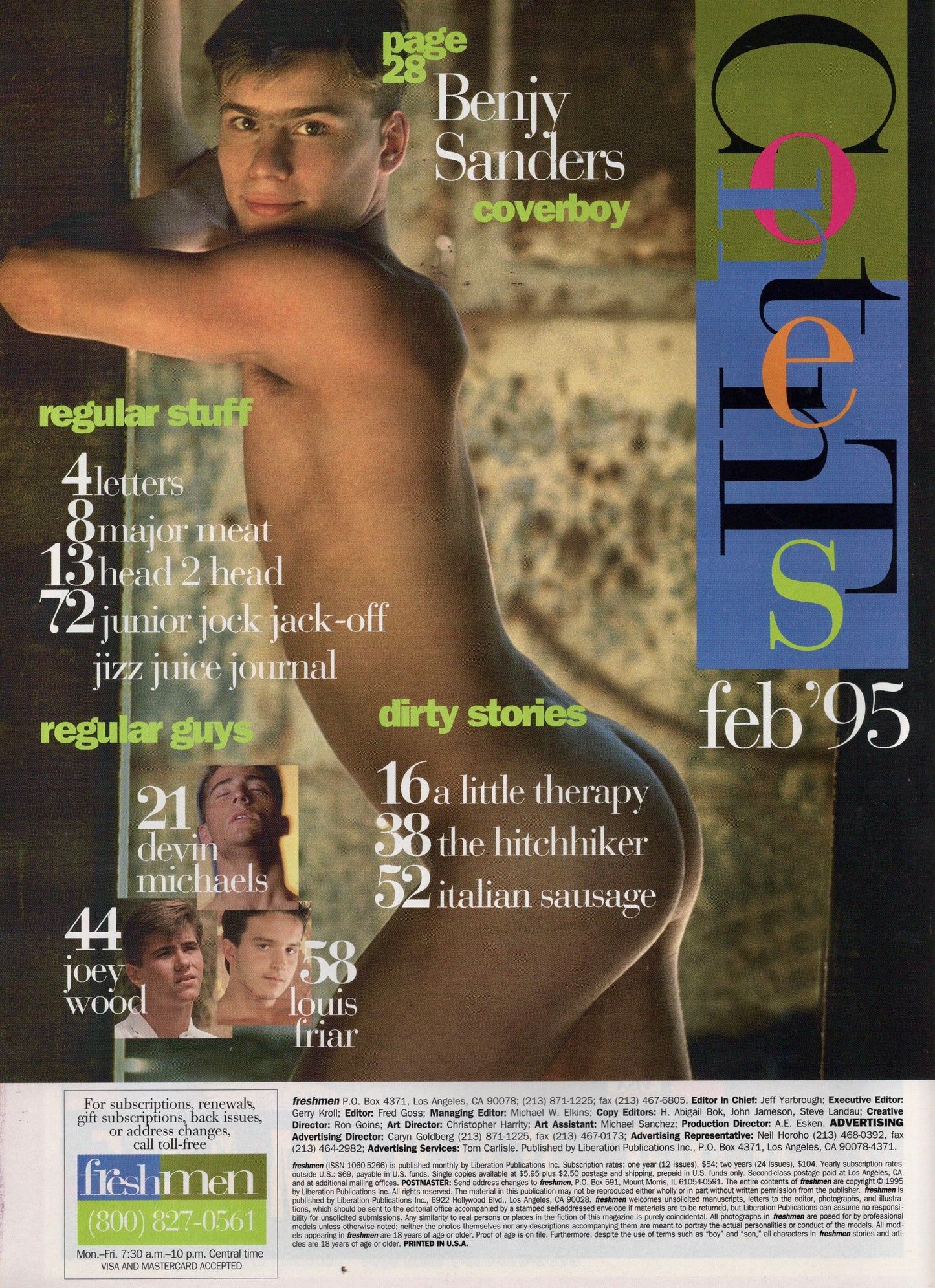 1995 Freshmen Magazine February / Benjy Sanders / Three Erotic Stories