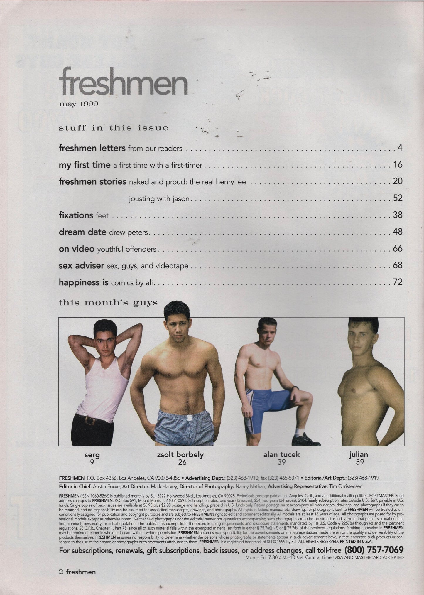 1999 Freshmen Magazine May / Off The Beaten Path + Three Erotic Stories