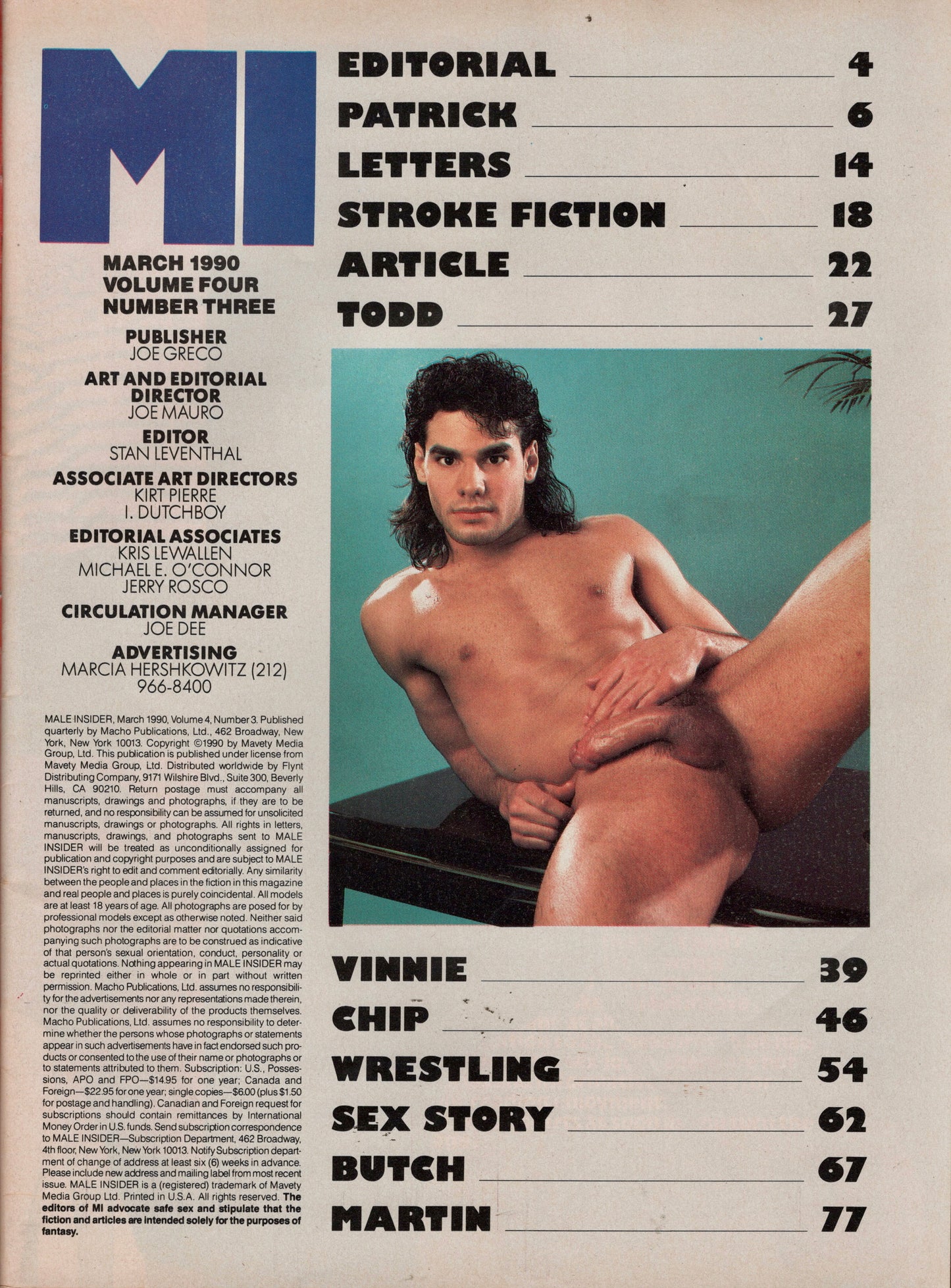 1990 Male Insider March / Stroke Stories / Gay Wrestling