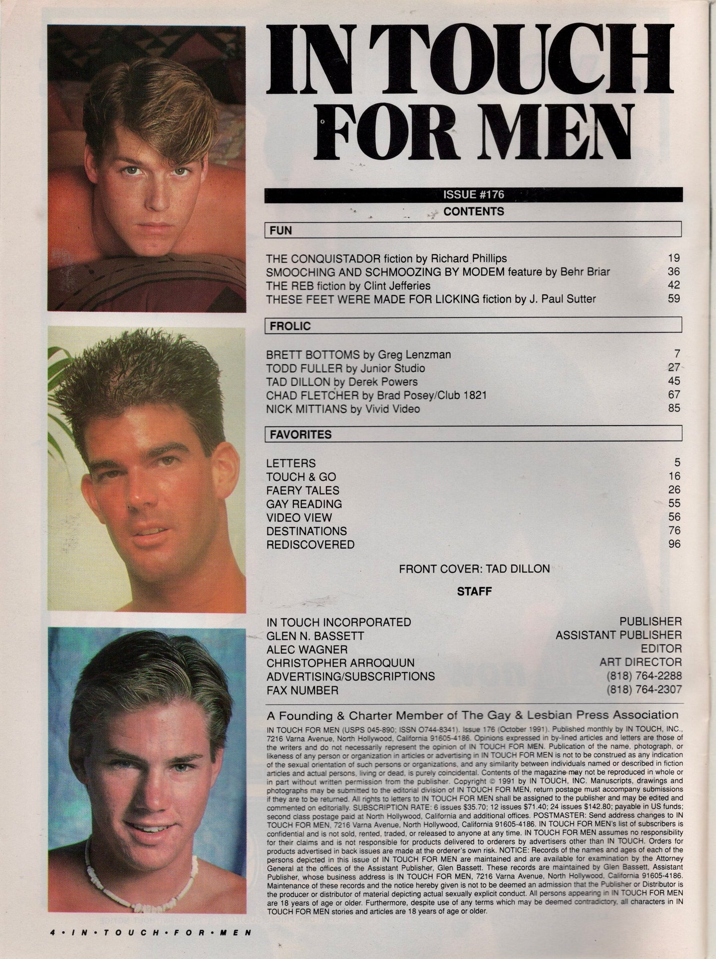 1991 October In Touch For Men Issue 176