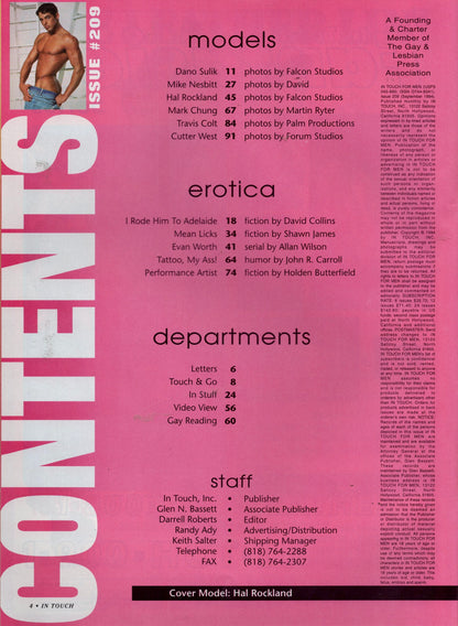 1994 September In Touch For Men Issue 209