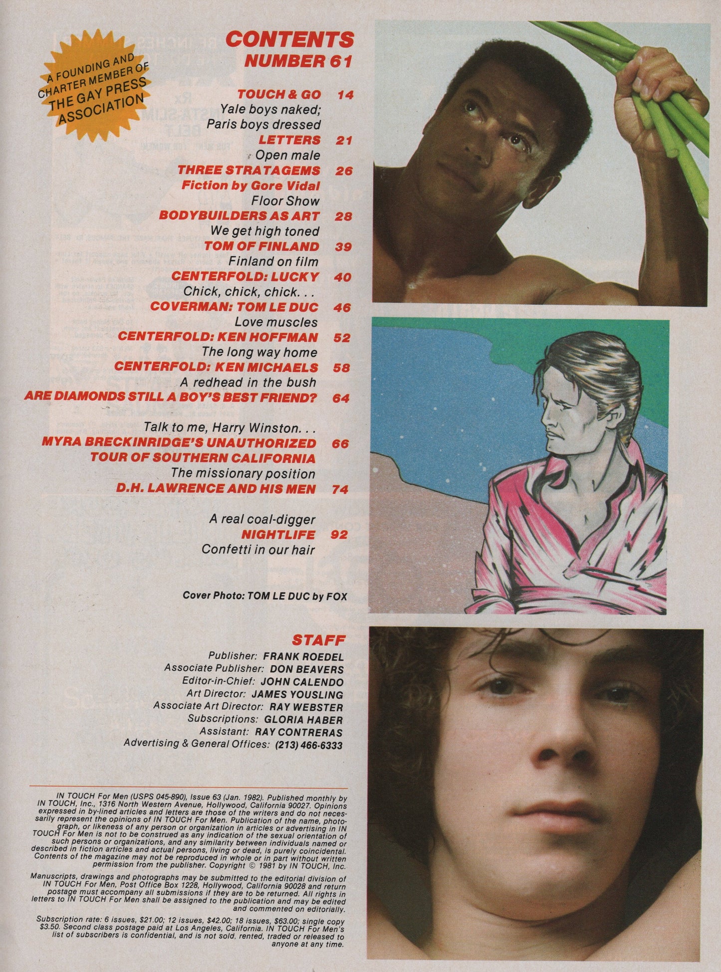 1982 Jan In Touch for Men Magazine Issue 63