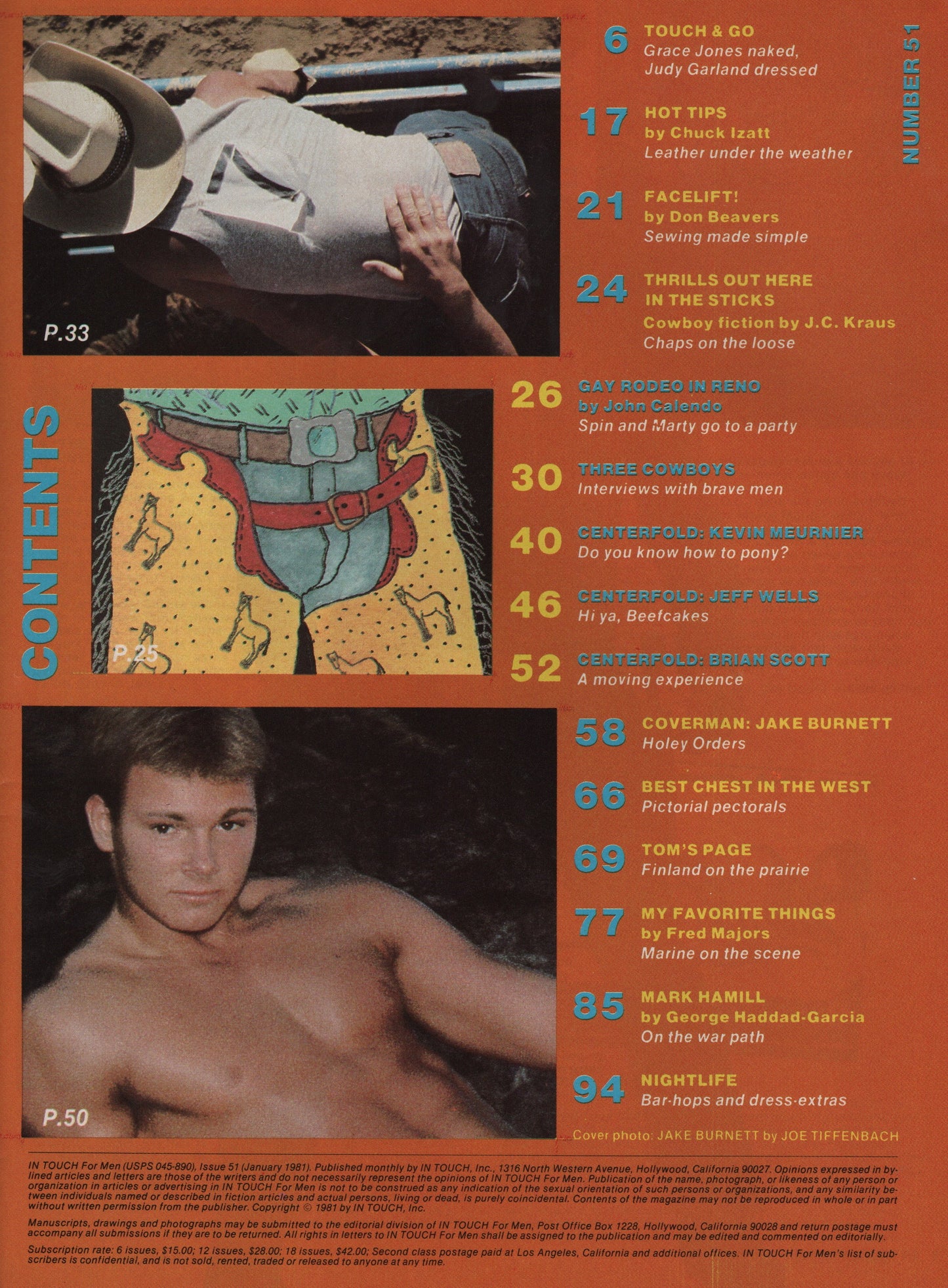 1981 January In Touch for Men Magazine Issue 51