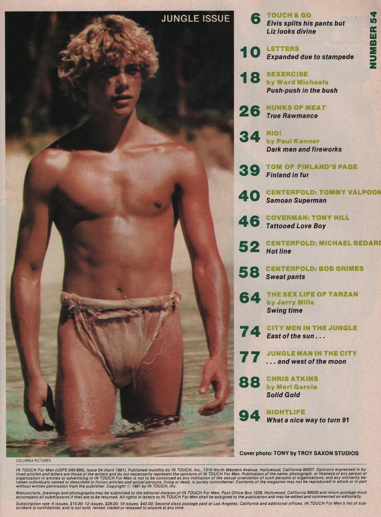 1981 April In Touch for Men Magazine Issue 54